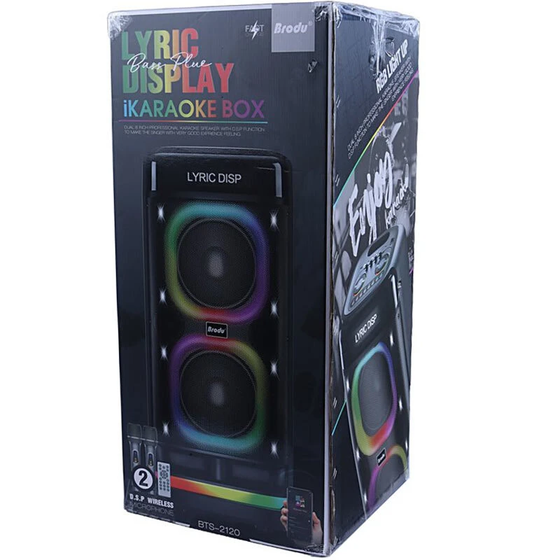 اسپیکر چمدانی بلوتوثی برودو BTS-2120 + میکروفون و ریموت کنترل