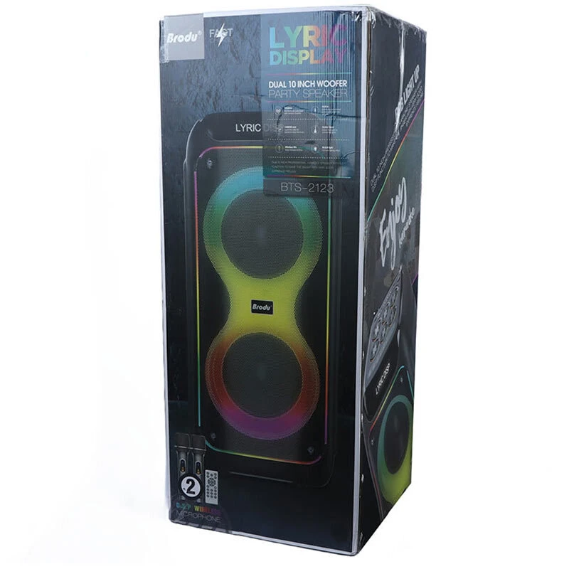 اسپیکر چمدانی بلوتوثی برودو BTS-2123 + میکروفون و ریموت کنترل