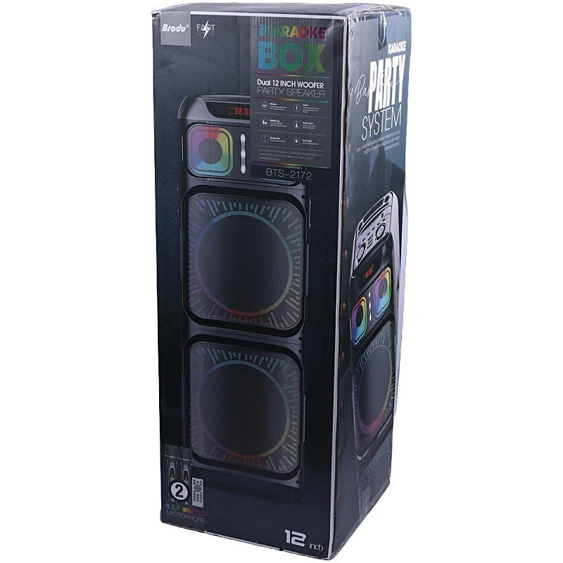اسپیکر چمدانی بلوتوثی برودو BTS-2172 + میکروفون و ریموت کنترل