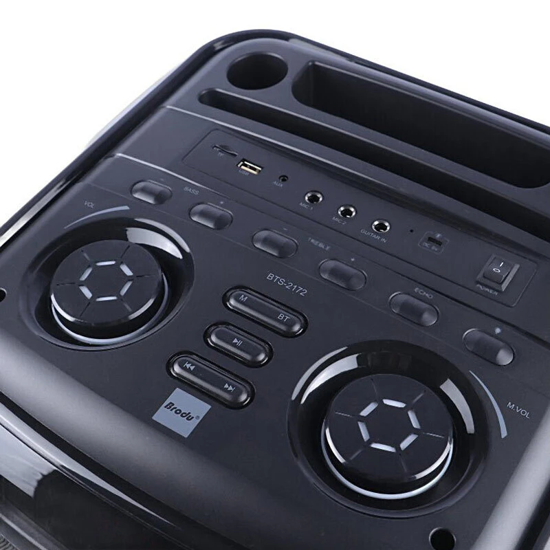 اسپیکر چمدانی بلوتوثی برودو BTS-2172 + میکروفون و ریموت کنترل
