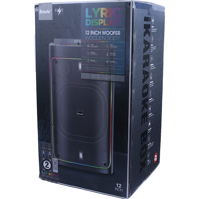 اسپیکر چمدانی بلوتوثی برودو BTS-2241 + میکروفون و ریموت کنترل