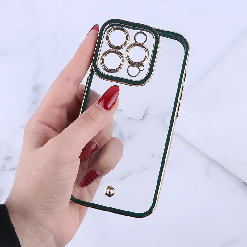 قاب ژله ای آیفون iPhone 15 Pro دور رنگی محافظ لنزدار