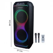 اسپیکر چمدانی بلوتوثی برودو BTS-2123 + میکروفون و ریموت کنترل