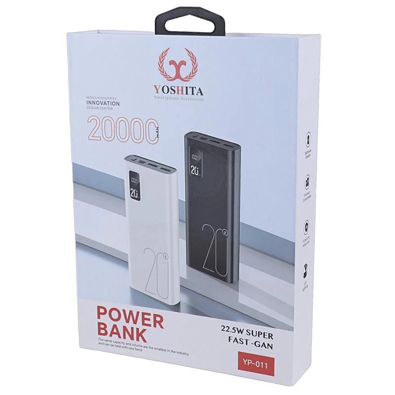 پاور بانک فست شارژ یوشیتا YP-011 QC3.0 PD 22.5W ظرفیت 20000 میلی آمپر ساعت