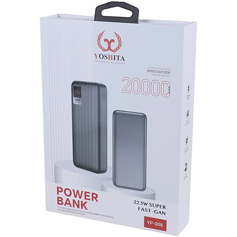 پاور بانک فست شارژ یوشیتا YP-008 QC3.0 PD 22.5W ظرفیت 20000 میلی آمپر ساعت