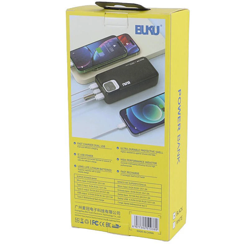 پاور بانک فست شارژ بوکو MG-G123 QC3.0 PD 22.5W ظرفیت 30000 میلی آمپر ساعت