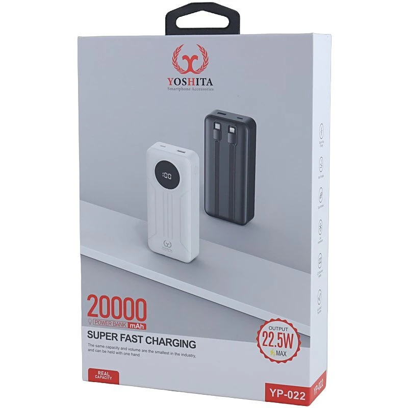 پاور بانک فست شارژ یوشیتا YP-022 PD 22.5W ظرفیت 20000 میلی آمپر ساعت