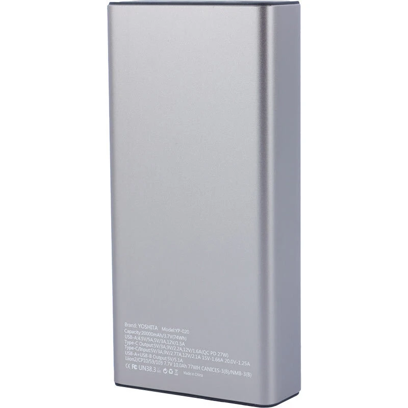 پاور بانک فست شارژ یوشیتا YP-020 QC PD 25W ظرفیت 20000 میلی آمپر ساعت