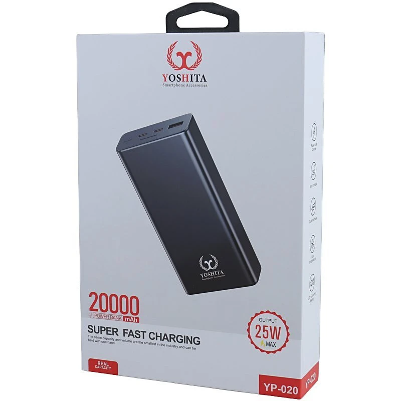 پاور بانک فست شارژ یوشیتا YP-020 QC PD 25W ظرفیت 20000 میلی آمپر ساعت
