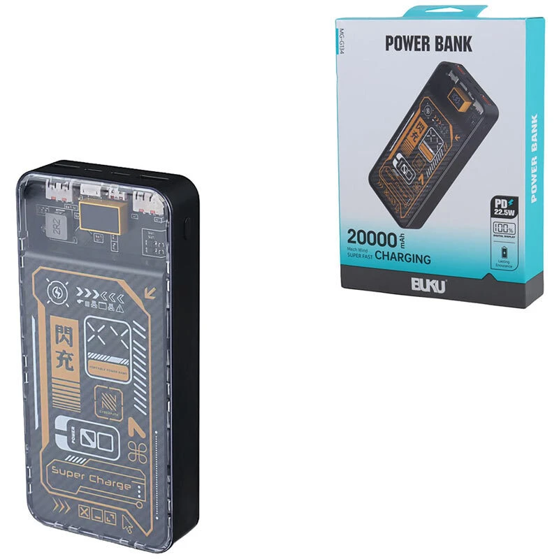 پاور بانک فست شارژ بوکو MG-G134 QC3.0 PD 22.5W ظرفیت 20000 میلی آمپر ساعت
