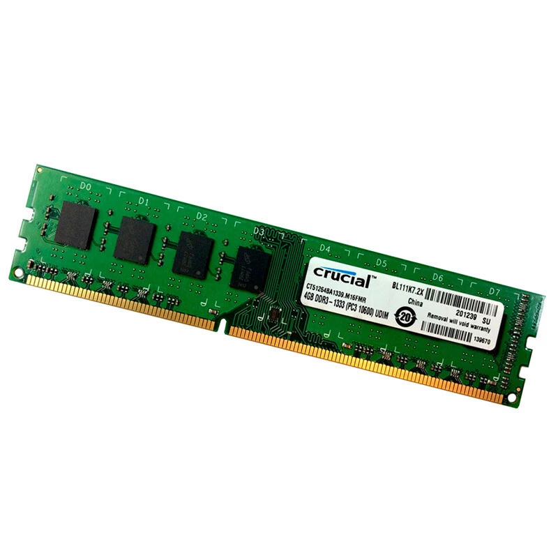 رم کامپیوتر کروشیال DDR3 4GB Single 1600MHz CL9