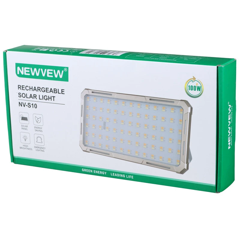 پروژکتور سیار ال ای دی 100 وات شارژی و پاور بانک خورشیدی Newvew NV-S10
