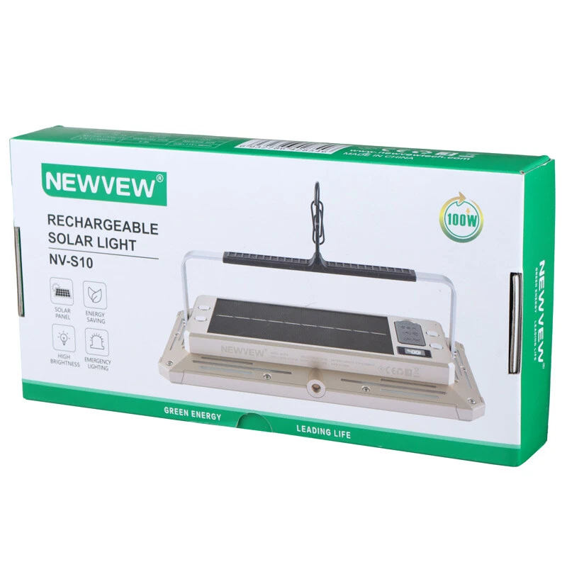 پروژکتور سیار ال ای دی 100 وات شارژی و پاور بانک خورشیدی Newvew NV-S10