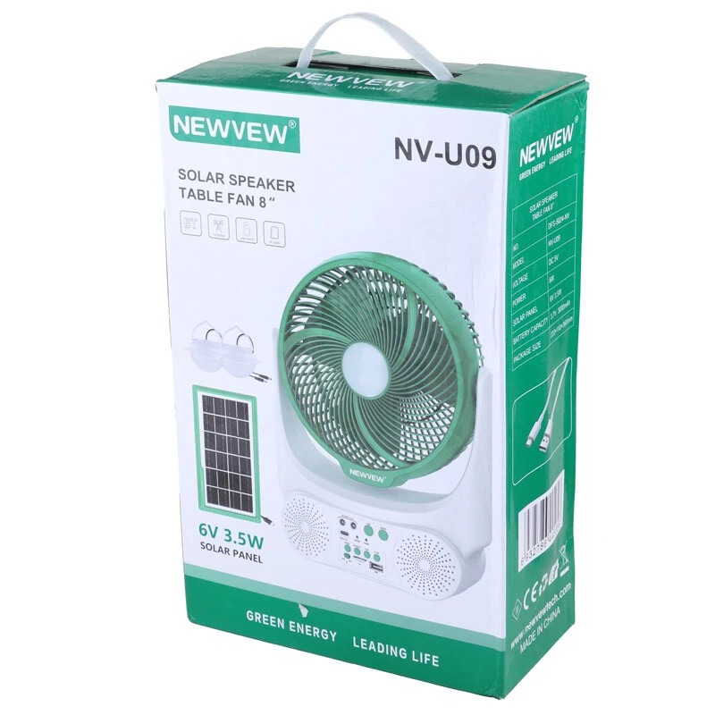 پنکه رومیزی خورشیدی Newvew NV-U09