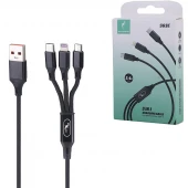 کابل سه سر فست شارژ 2.4 آمپر اسکای دلفین S63E طول 1.2 متر