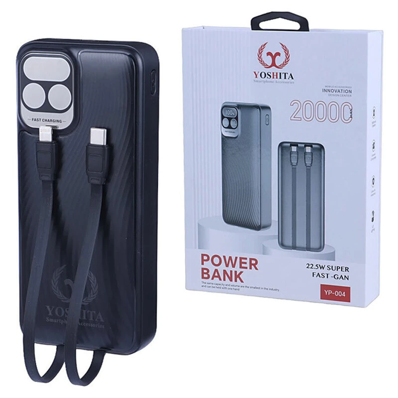 پاور بانک فست شارژ یوشیتا YP-004 QC3.0 PD 22.5W ظرفیت 20000 میلی آمپر ساعت