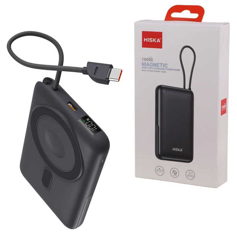 پاور بانک بی سیم فست شارژ هیسکا HP-133PD QC3.0 PD 22.5W ظرفیت 10000 میلی آمپر ساعت