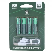 باتری چهارتایی نیم قلمی شارژی Green Lion GNRGBAAA AAA 500mWh
