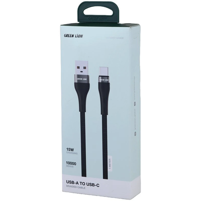 کابل تایپ سی فست شارژ 15 وات گرین لاین GNBRUSATCBK طول 1 متر