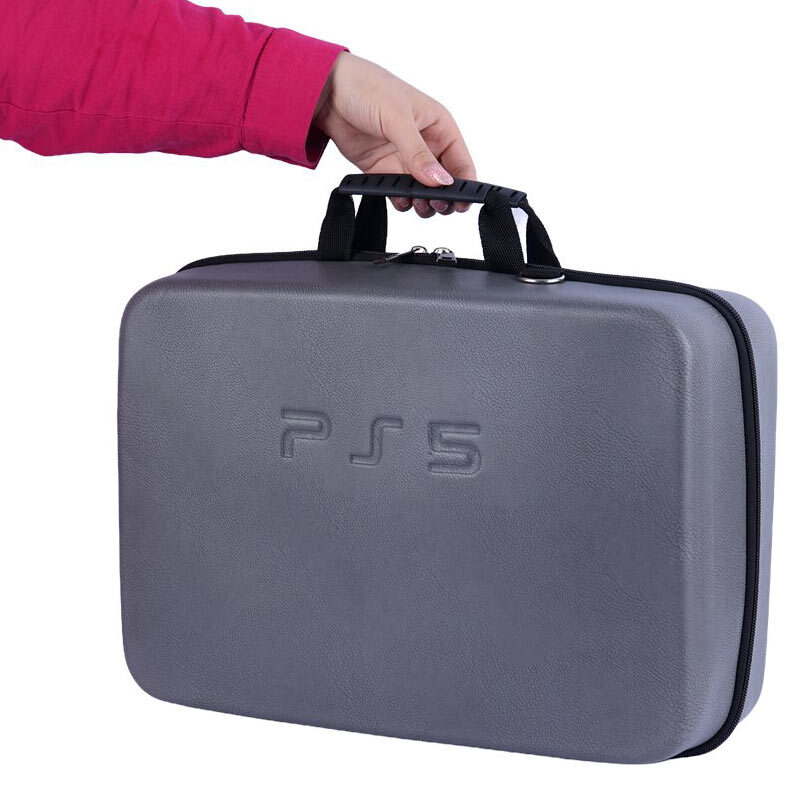 کیف کنسول بازی PS5 Slim چرمی طوسی
