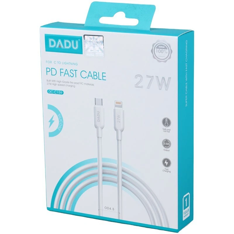 کابل تایپ سی به لایتنینگ فست شارژ 27 وات دادو DC-C159 طول 1 متر