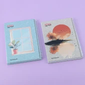 دفتر سیمی 100 برگ طرح کلاسیک آفاق کد 73