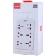 چند راهی 5 خانه هیسکا CH-5521 با کابل 2 متری + شارژر USB و Type-C