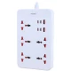 چند راهی 5 خانه هیسکا CH-5521 با کابل 2 متری + شارژر USB و Type-C