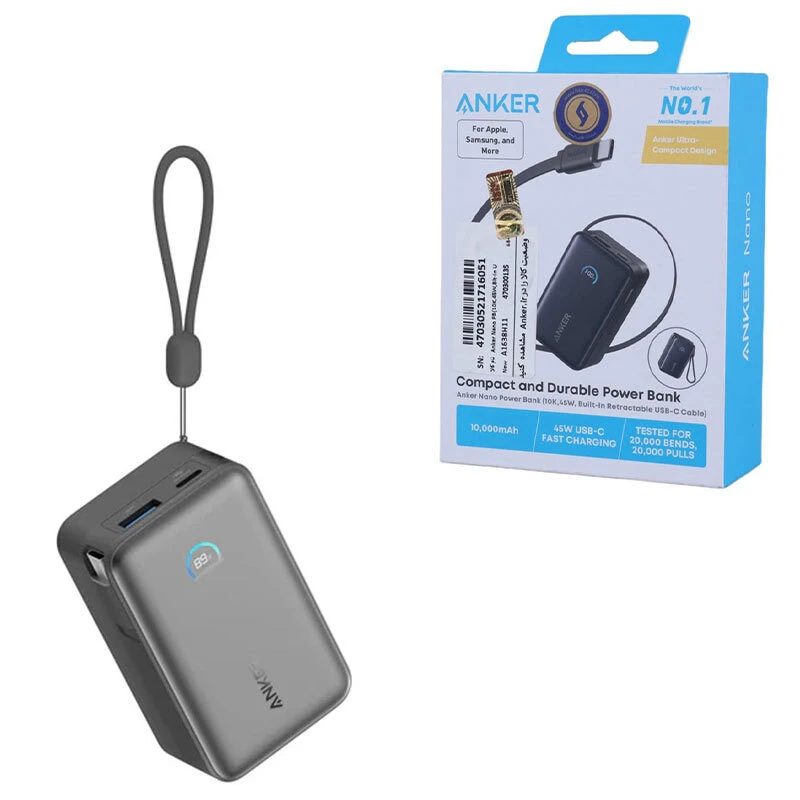 پاور بانک فست شارژ انکر A1638H11 45W ظرفیت 10000 میلی آمپر ساعت