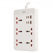 چند راهی 5 خانه هیسکا CH-5521 با کابل 2 متری + شارژر USB و Type-C