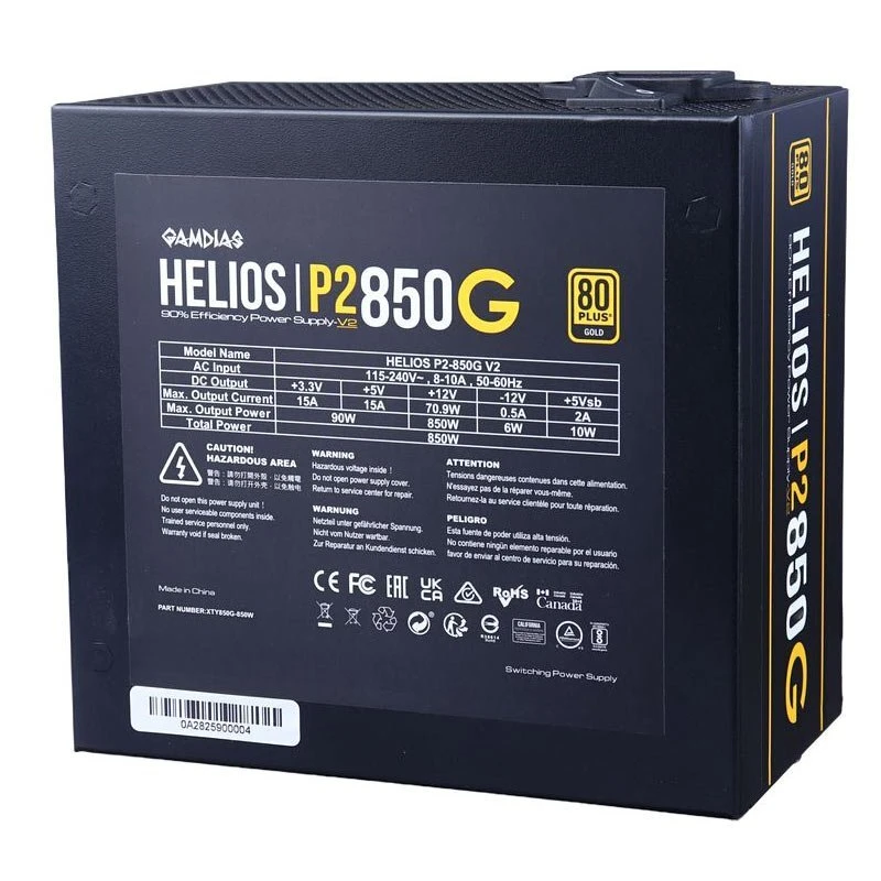 پاور ماژولار 850 وات گیم دیاس Gamdias HELIOS P2-850G V2 Gold