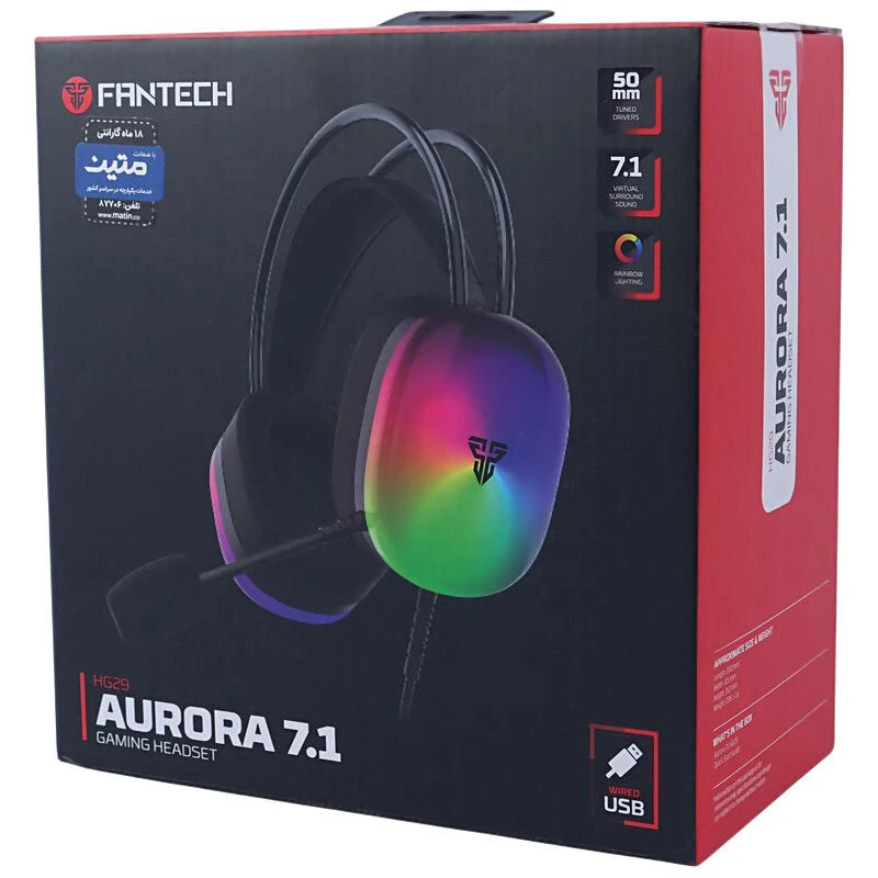 هدست گیمینگ سیم دار Fantech Aurora 7.1 HG29