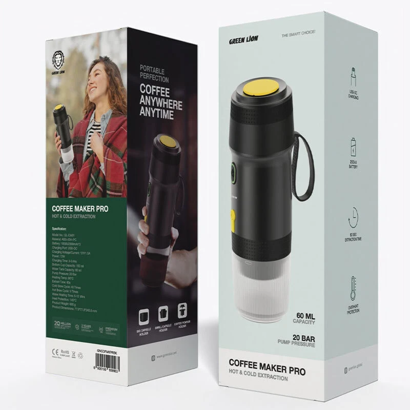 قهوه ساز شارژی مسافرتی Green Lion G-Portable Pro GL-CM01 GNCOFMKPRBK