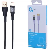 کابل تایپ سی فست شارژ 3 آمپر اکسیژن LX-24 طول 1 متر