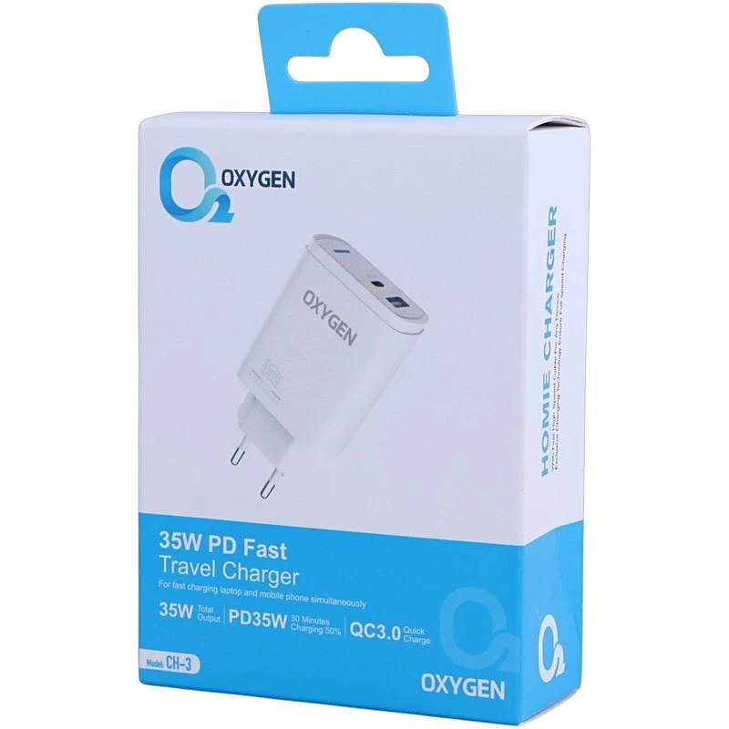 شارژر دیواری 35 وات اکسیژن CH-3 QC3.0 PD 3.5A