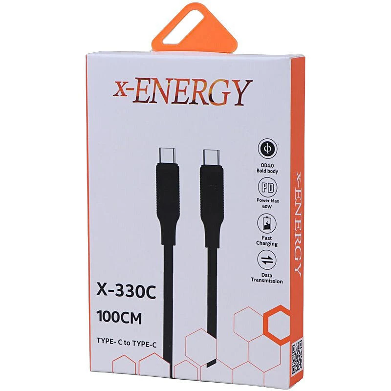 کابل دو سر تایپ سی فست شارژ 60 وات ایکس انرژی X-330C طول 1 متر