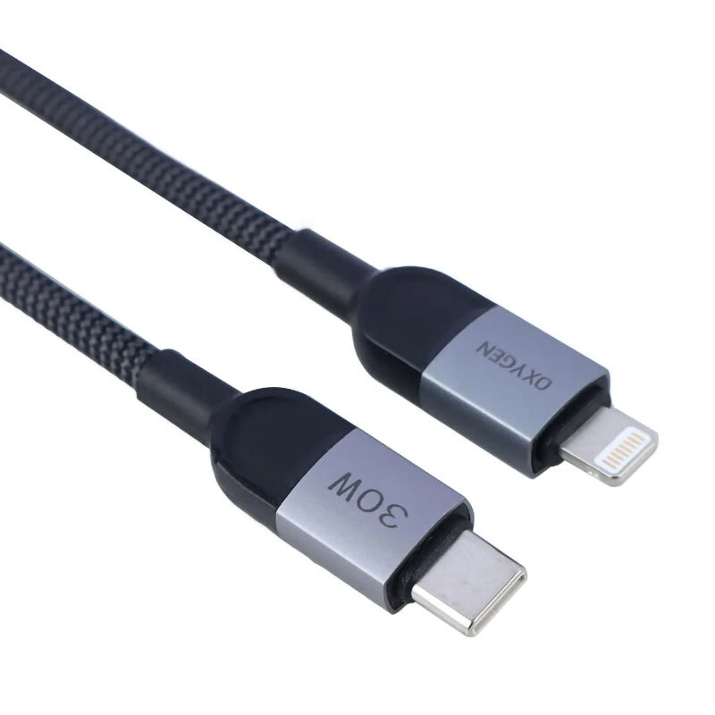کابل تایپ سی به لایتنینگ فست شارژ 30 وات اکسیژن LX-32 طول 2 متر