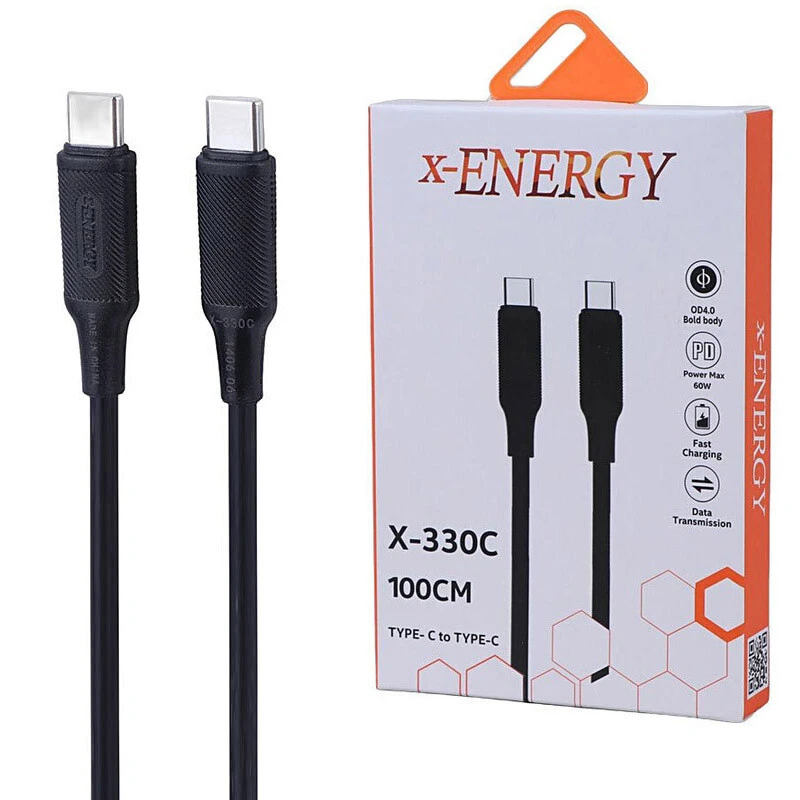 کابل دو سر تایپ سی فست شارژ 60 وات ایکس انرژی X-330C طول 1 متر