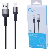 کابل لایتنینگ فست شارژ 3 آمپر اکسیژن LX-1 طول 1 متر