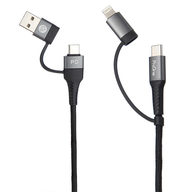 کابل شارژ چندکاره فست شارژ 60 وات پرووان PCC395PD طول 1 متر