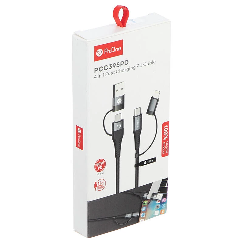 کابل شارژ چندکاره فست شارژ 60 وات پرووان PCC395PD طول 1 متر