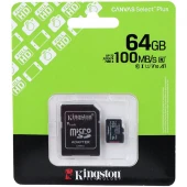 رم میکرو 64 گیگ کینگستون Kingston Canvas Select Plus U1 A1 V10 C10 100MB/s + خشاب