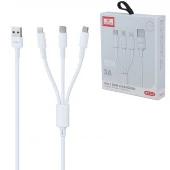 کابل سه سر فست شارژ 3 آمپر ارلدام EC-IMC024 طول 1.2 متر