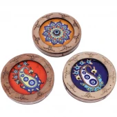 جا عودی چوبی گرد طرح کاشی
