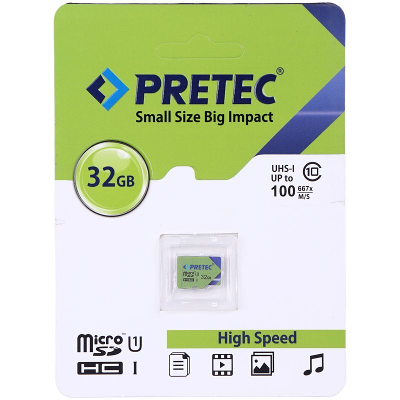 رم میکرو 32 گیگ پرتک Pretec 667X U1 C10 100MB/s