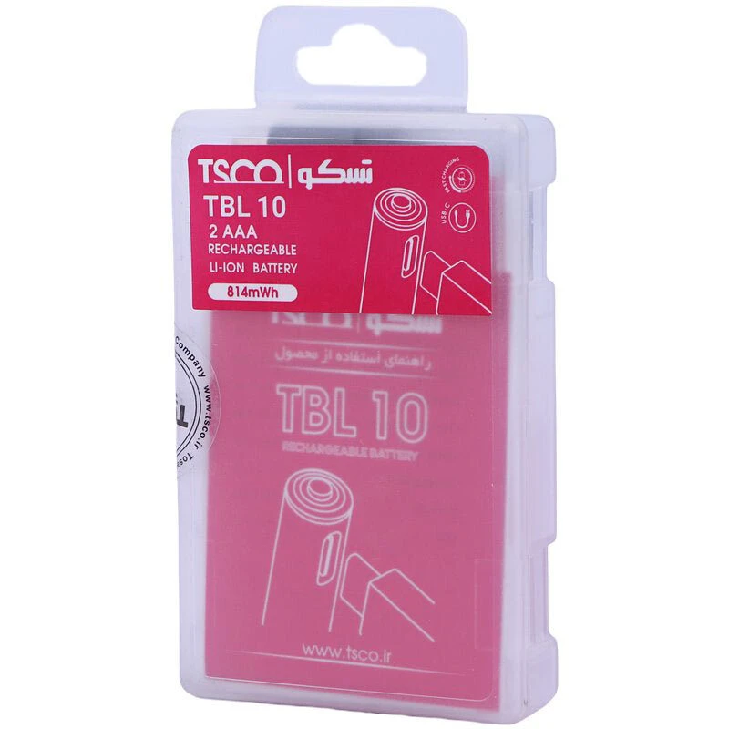 باتری دوتایی نیم قلمی شارژی TSCO TBL 10 AAA 220mAh