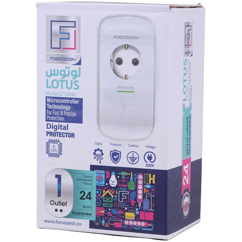 محافظ برق پکیج ارت دار فروزش Lotus LT100W