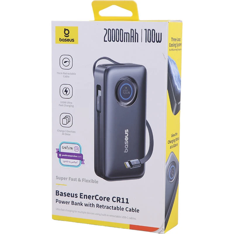 پاوربانک فست شارژ باسئوس EnerCore CR11 E0027J00 100W ظرفیت 20000 میلی آمپر ساعت