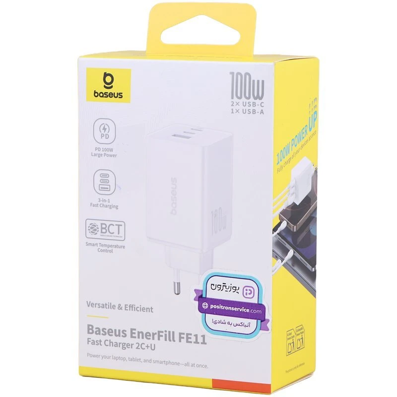 شارژر دیواری 100 وات باسئوس EnerFill FE11 CCFK100CE GaN PD QC4.0 5A