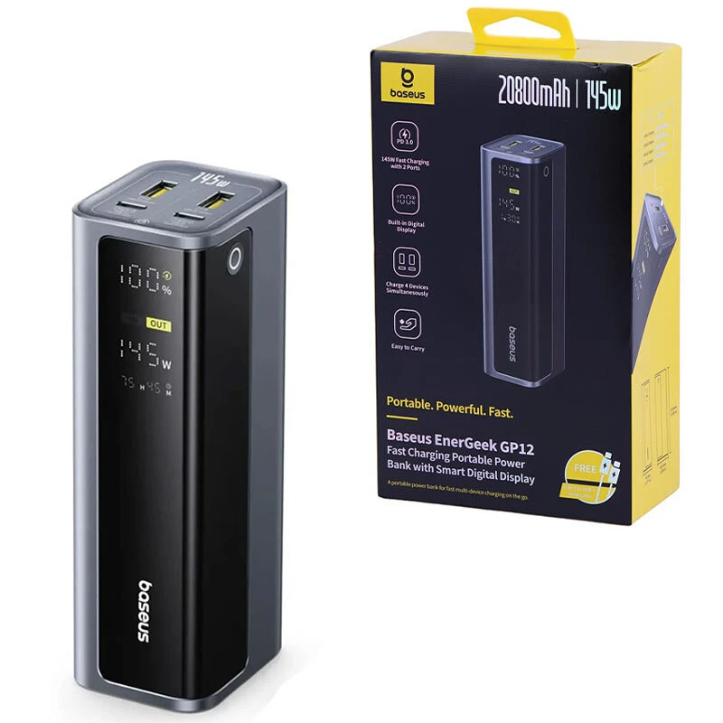 پاور بانک فست شارژ باسئوس EnerGeek GP12 PPAP-20E5 P10082109813 PD 100W ظرفیت 20800 میلی آمپر ساعت
